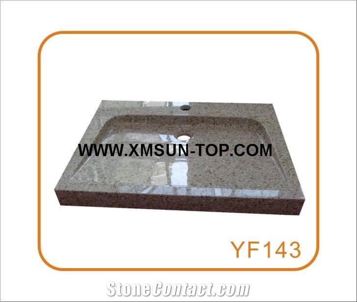 G682 Granite Kitchen Sinks&Basins/Giallo Rusty Granite Bathroom Sinks&Basin/Rectangle Sinks&Basins/Natural Stone Basins&Sinks/Wash Basins/Interior Decorative