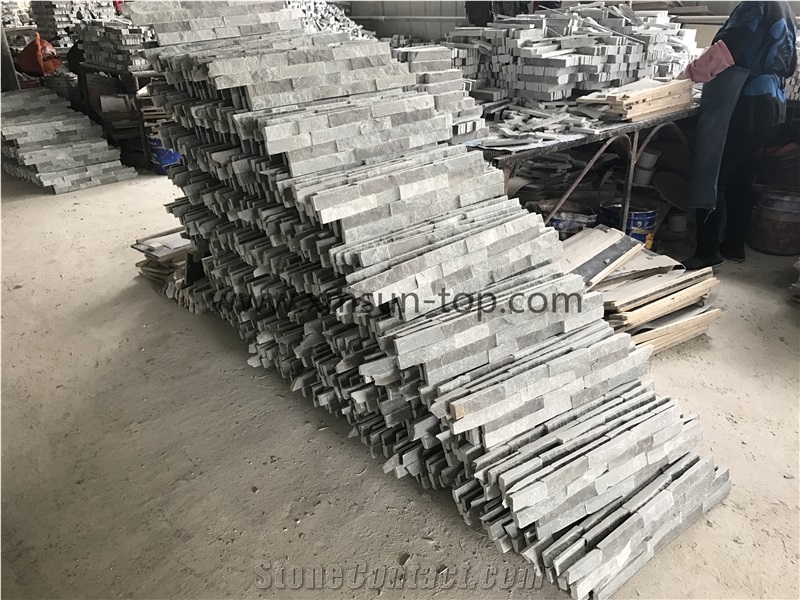Green Slate Natural Cultured Stone/ Stacked Stone/ Ledge Stone for Wall Panel Cladding
