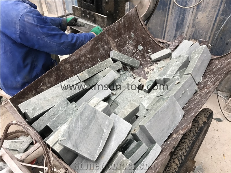 Green Slate Natural Cultured Stone/ Stacked Stone/ Ledge Stone for Wall Panel Cladding