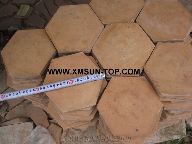 Handmade Terracotta Red Tiles/Ceramic Tile/Antique Tile/Hexagon Shape Floor Tiles/Terracotta Pavers