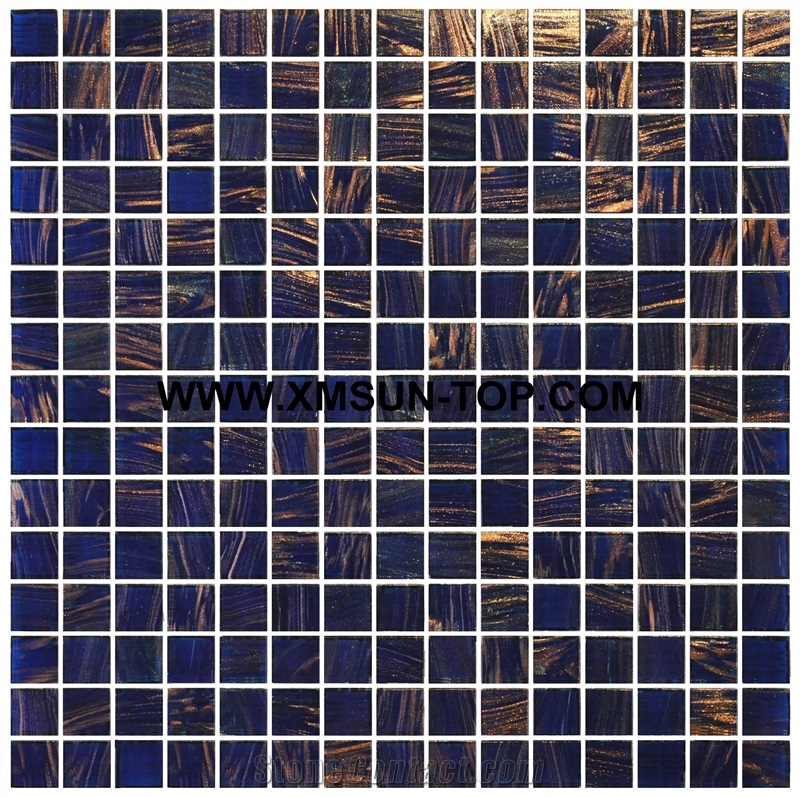 Ocean Blue Glass Mosaic/Square Glass Mosaic/Mosaic Pattern/Floor Mosaic/Wall Mosaic/Polished Mosaic//Interior Decoration/Customized Mosaic Tile/Mosaic Tile for Bathroom&Kitchen&Hotel Decoration