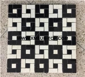 Polished Mixed Marble Square Mosaic/Natural Stone Mosaic/Stone Mosaic Patterns/Wall Mosaic/Floor Mosaic/Interior Decoration/Customized Mosaic Tile/Mosaic Tile for Bathroom&Kitchen&Hotel Decoration