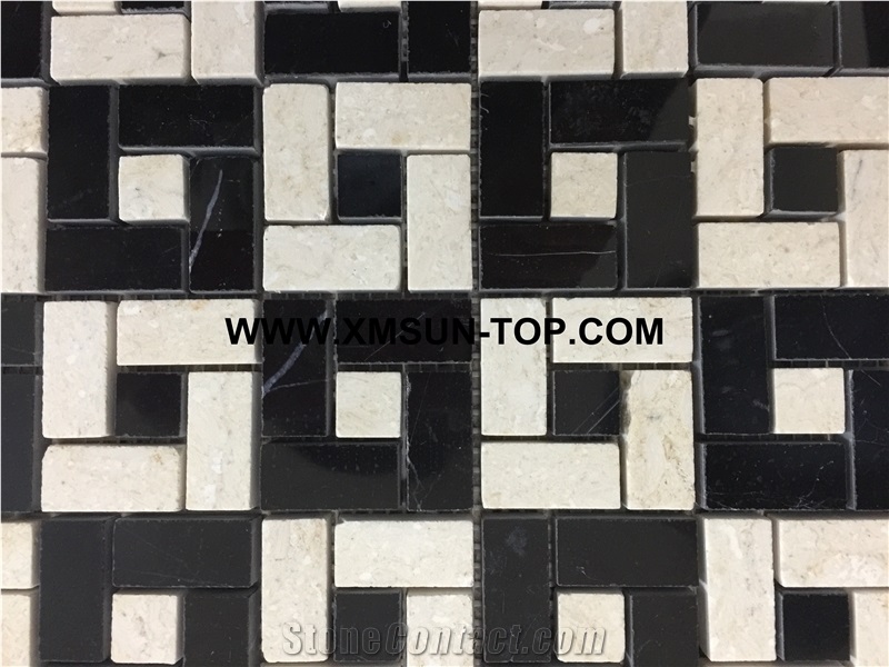 Polished Mixed Marble Square Mosaic/Natural Stone Mosaic/Stone Mosaic Patterns/Wall Mosaic/Floor Mosaic/Interior Decoration/Customized Mosaic Tile/Mosaic Tile for Bathroom&Kitchen&Hotel Decoration