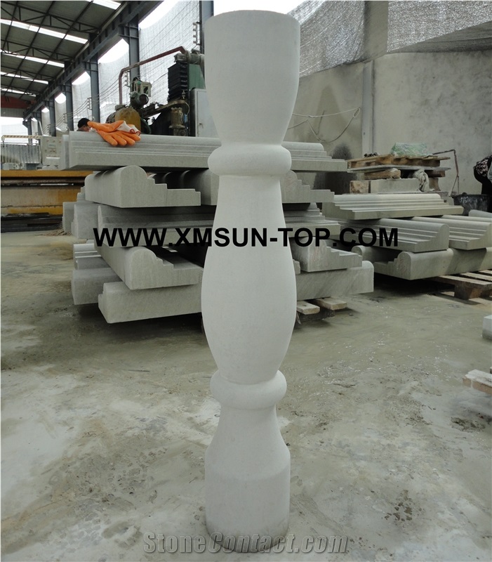 Pure White Sandstone Balustrades/Snow White Sandstone Baluster/White Handrail/Sand Stone Railings/Building Stone/Exterior&Interior Decoration/Sandstone Railing/Natural Stone Balustrades