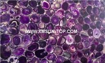 Purple Agate Semiprecious Stone Slabs&Tiles&Customized/Violet Gemstone for Wall Covering&Flooring/Lilac Semi Precious Stone Panels/Violet Precious Stone/Semi-Precious Stone for Hotel&Villa Decoration