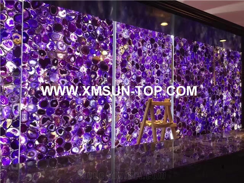 Purple Semi-Precious Stone Interior Walling/Lilac Agate Stone Walling/Violet Semi Precious Stone Wall Cladding/Gemstone Wall Covering/Building Stones/Interior Decoration