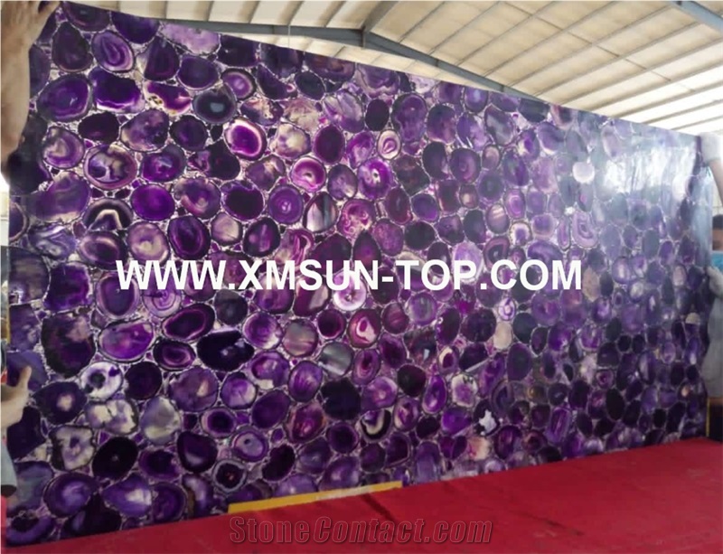 Purple Semi-Precious Stone Interior Walling/Lilac Agate Stone Walling/Violet Semi Precious Stone Wall Cladding/Gemstone Wall Covering/Building Stones/Interior Decoration