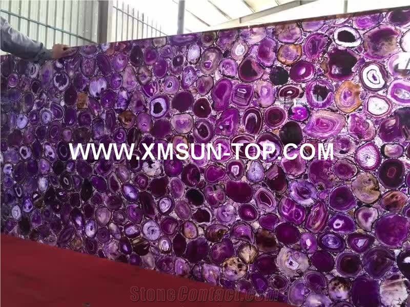Purple Semi-Precious Stone Interior Walling/Lilac Agate Stone Walling/Violet Semi Precious Stone Wall Cladding/Gemstone Wall Covering/Building Stones/Interior Decoration