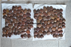 Red Pebble Mosaic/Natural River Stone Mosaic Wall Tiles/Washed Pebble Floor Tiles/Flat Pebble Mosaic in Mesh/Dark Red Pebble Mosaic/Pebble Mosaic for Bathroom&Kitchen/Interior Decoration