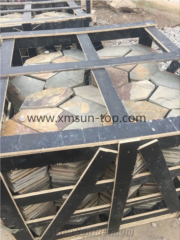 Rusty Slate Irregular Paving Random Flagstone for Walkway/Flagstone Wall Road/Garden Pavers