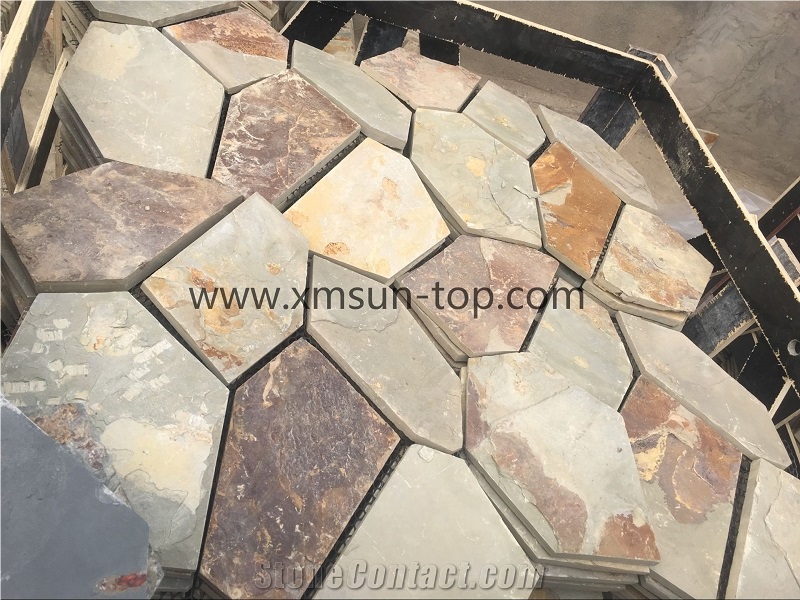 Rusty Slate Irregular Paving Random Flagstone for Walkway/Flagstone Wall Road/Garden Pavers