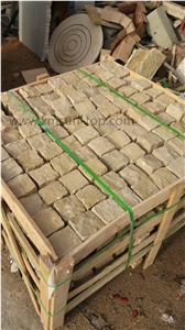 Yellow Sandstone Cubestone/Natural Split Cobblestone/Paving Stone