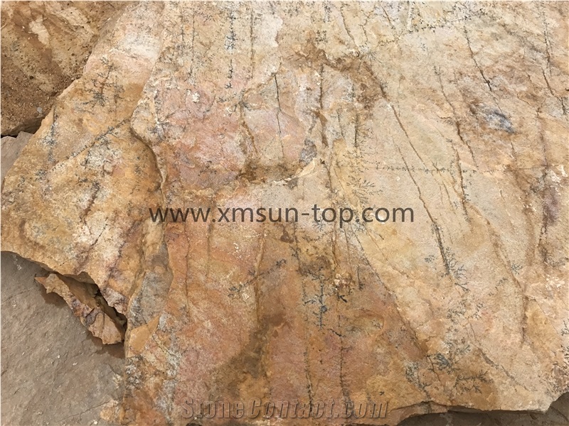 Yellow Slate Flagstone/Slate Flagstone Walkway Pavers/Random Flagstones Road Paving/Flagstone Wall Tile&Floor Tile/ Irregular Flagstones for Flooring&Wall Cladding/Landscaping Stone