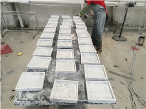 Nordic Style White Crarrara Marble Accessories , Holders, Trays, Plates, Decorations, Marble Bathroom Sets, Marble Crafts