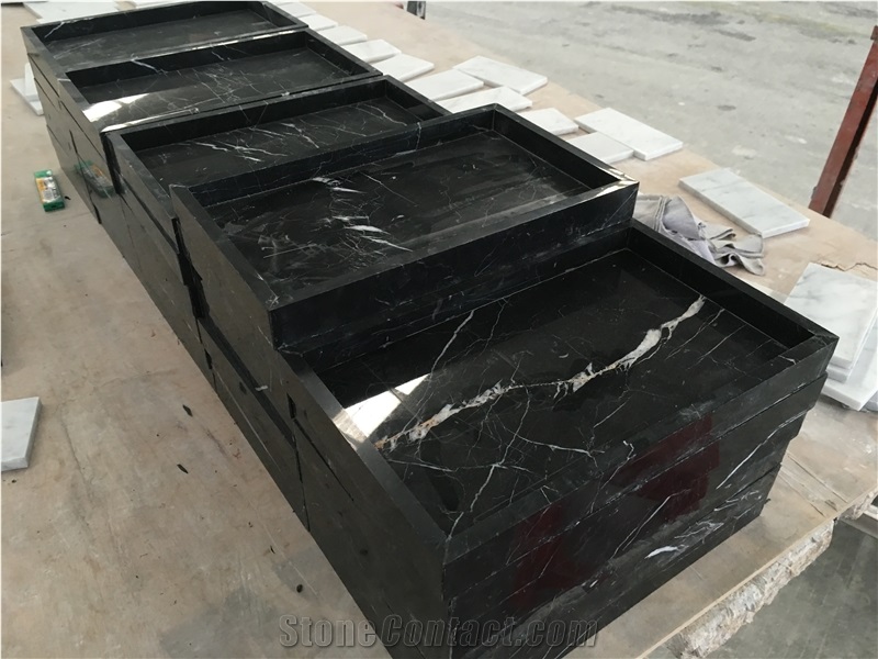 Nordic Style White Crarrara Marble Accessories , Holders, Trays, Plates, Decorations, Marble Bathroom Sets, Marble Crafts