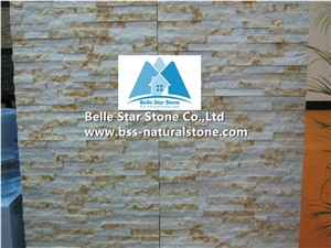 Beach Gold Marble Stacked Stone,White Gold Marble Ledgestone,Natural Stone Cladding,Real Stone Thin Veneer,Gold Vein Culture Stone,Marble Stone Wall Panel