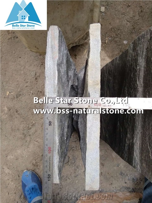 Black Quartzite Mushroom Stone,Natural Gate Column Cladding Stone,Quartzite Mushroom Wall Cladding,Pillar Mushroom Wall