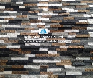 Black Quartzite White Quartzite Grey Slate Tiger Skin Yellow Slate Culture Stone,Natural Stacked Stone,Stone Wall Panel,Multicolor Ledgestone,Z Clad Stone Cladding,Real Stone Veneer,Fireplace Wall