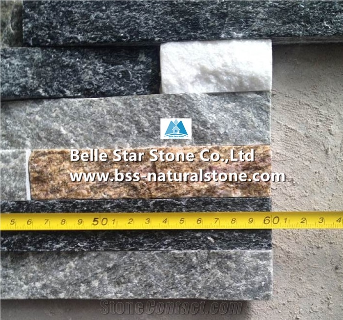 Black Quartzite White Quartzite Grey Slate Tiger Skin Yellow Slate Culture Stone,Natural Stacked Stone,Stone Wall Panel,Multicolor Ledgestone,Z Clad Stone Cladding,Real Stone Veneer,Fireplace Wall