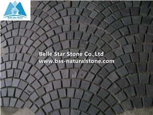 Black Riven Slate Fan Pattern Meshed Flagstone,Charcoal Grey Split Face Slate Flagstone Walkway,Slate Flagstone Driveway,Natural Flagstone Patio,Black Flagstone Pavers