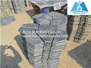 Black Riven Slate Meshed Flagstone,Split Face Slate Flagstone Patio,Charcoal Grey Slate Flagstone Walkway Pavers,Slate Courtyard Flagstone,Natural Flagstone Wall,Black Flagstone Wall