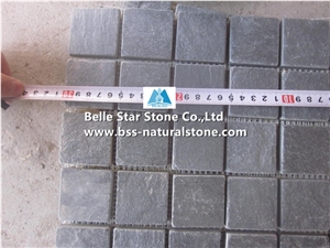 Black Riven Slate Mosaic,Charcoal Grey Split Face Slate Wall Mosaic,Carbon Black Slate Floor Mosaic,Black Slate Mosaic Pattern,Natural Stone Mosaic,Black Slate Mosaic Tiles,Split Face Mosaic