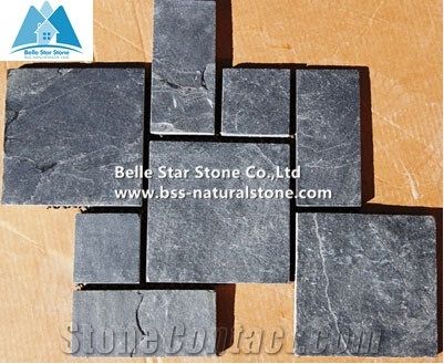 Black Riven Slate Mosaic,Charcoal Grey Split Face Slate Wall Mosaic,Carbon Black Slate Floor Mosaic,Dark Grey Mosaic Pattern,Black Brick Mosaic,Natural Stone Mosaic,Slate Mosaic Tiles,Interior Mosaic