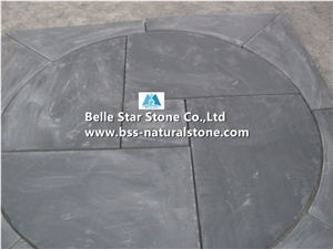 Black Riven Slate Patio Pavers,Charcoal Grey Split Face Slate Paving Sets,Carbon Black Slate Walkway Pavers,Black Slate Medallion,Slate Courtyard Stone Pavers,Garden Stone Pavement,Landscaping Floor