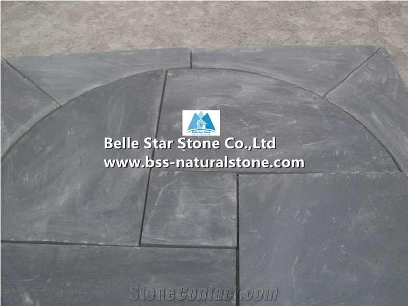 Black Riven Slate Patio Pavers,Charcoal Grey Split Face Slate Paving Sets,Carbon Black Slate Walkway Pavers,Black Slate Medallion,Slate Courtyard Stone Pavers,Garden Stone Pavement,Landscaping Floor