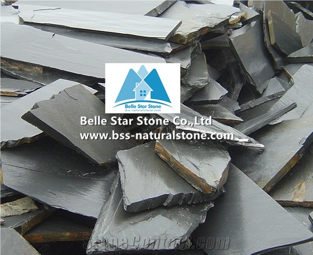 Black Split Face Slate Random Flagstone,Charcoal Grey Slate Irregular Flagstone,Carbon Black Slate Flagstone Pavers,Black Random Slate Paving Stone,Natural Slate Flagstone Patio,Flagstone Walkway