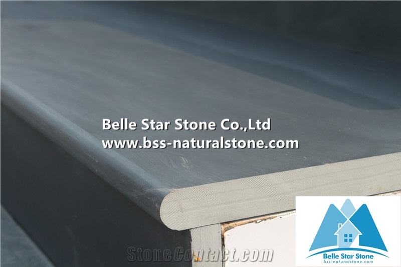 Black Split Face Slate Steps,Charcoal Grey Slate Stair Treads,Carbon Black Slate Staircase,Stone Stair Treads with Half or 1/4 Bullnose,Dark Grey Slate Staircase & Stair Riser