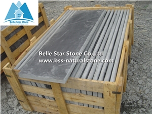 Black Split Face Slate Steps,Charcoal Grey Slate Stair Treads,Carbon Black Slate Staircase,Stone Stair Treads with Half or 1/4 Bullnose,Dark Grey Slate Staircase & Stair Riser