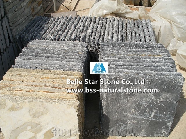 Black Split Face Slate Wall Caps,Charcoal Grey Slate Gate Pillars Caps,Carbon Black Slate Gate Post Caps,Natural Stone Wall Top Stone,Black Column Top Stone,Slate Pillar Top Stone,Slate Wall Coping