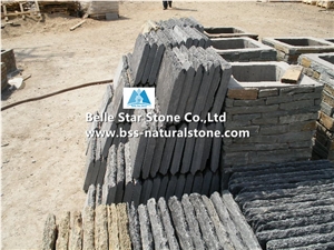 Black Split Face Slate Wall Caps,Charcoal Grey Slate Gate Pillars Caps,Carbon Black Slate Gate Post Caps,Natural Stone Wall Top Stone,Black Column Top Stone,Slate Pillar Top Stone,Slate Wall Coping