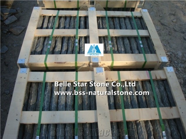 Black Split Face Slate Wall Caps,Charcoal Grey Slate Gate Pillars Caps,Carbon Black Slate Gate Post Caps,Natural Stone Wall Top Stone,Black Column Top Stone,Slate Pillar Top Stone,Slate Wall Coping