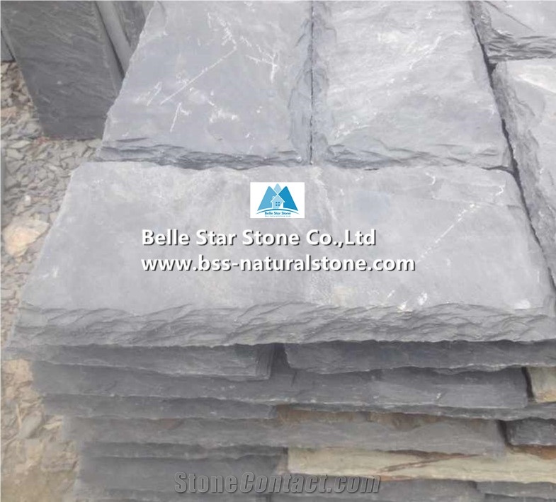 Black Split Face Slate Wall Caps,Charcoal Grey Slate Gate Pillars Caps,Carbon Black Slate Gate Post Caps,Natural Stone Wall Top Stone,Black Column Top Stone,Slate Pillar Top Stone,Slate Wall Coping