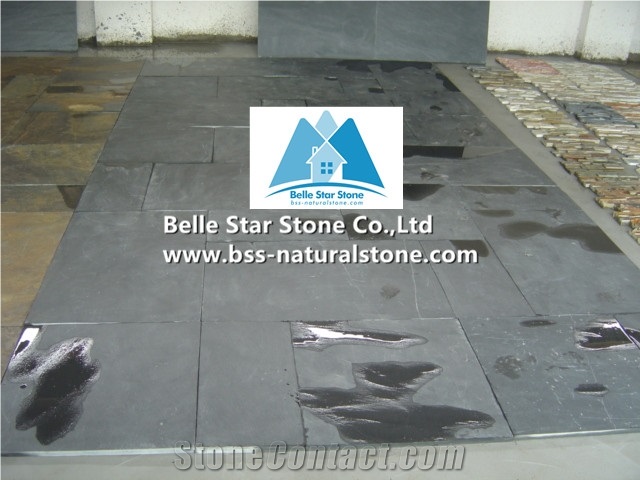 China Black Riven Slate Tiles,Charcoal Grey Split Face Slate Paving Stones,Carbon Black Slate Floor Tiles,Slate Patio Stones,Black Slate Pavers,Natural Stone Pavers