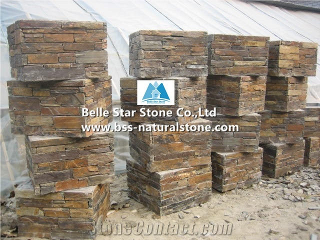 China Multicolor Riven Slate Columns & Caps,Rusty Split Face Slate Gate Post,Sunset Slate Ledgestone Gate Pillars,Copper Rust Slate Foyers,Autumn Rose Slate Mail Box,Natural Stone Post Box,Slate Fence