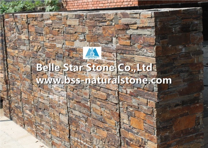 China Multicolor Riven Slate Columns & Caps,Rusty Split Face Slate Gate Post,Sunset Slate Ledgestone Gate Pillars,Copper Rust Slate Foyers,Autumn Rose Slate Mail Box,Natural Stone Post Box,Slate Fence