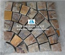 China Multicolor Riven Slate Meshed Flagstone,Rusty Split Face Slate Flagstone Paving Sets,Multicolour Slate Flagstone Walkway Pavers,Sunset Slate Flagstone Courtyard,Autumn Rose Slate Flagstone Patio China Multicolor Riven Slate Meshed Flagstone,Rusty Split Face Slate Flagstone Paving Sets,Multicolour Slate Flagstone Walkway Pavers,Sunset Slate Flagstone Courtyard,Autumn Rose Slate Flagstone Patio