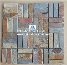 China Multicolour Riven Slate Mosaic,Rusty Split Face Slate Wall Mosaic,Sunset Slate Floor Mosaic,Autumn Rose Slate Mosaic Pattern,Multicolor Slate Mosaic Tiles,Natural Copper Rust Slate Stone Mosaic China Multicolour Riven Slate Mosaic,Rusty Split Face Slate Wall Mosaic,Sunset Slate Floor Mosaic,Autumn Rose Slate Mosaic Pattern,Multicolor Slate Mosaic Tiles,Natural Copper Rust Slate Stone Mosaic