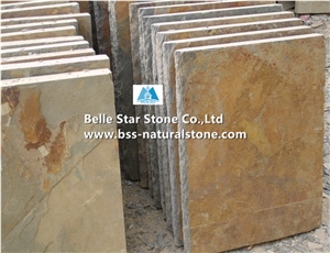 China Multicolour Split Face Slate Wall Caps,Rusty Riven Slate Pillar Caps,Sunset Slate Column Caps,Copper Rust Slate Wall Top Stone,Autumn Rose Slate Column Top Stone,Pillar Top Stone,Wall Coping
