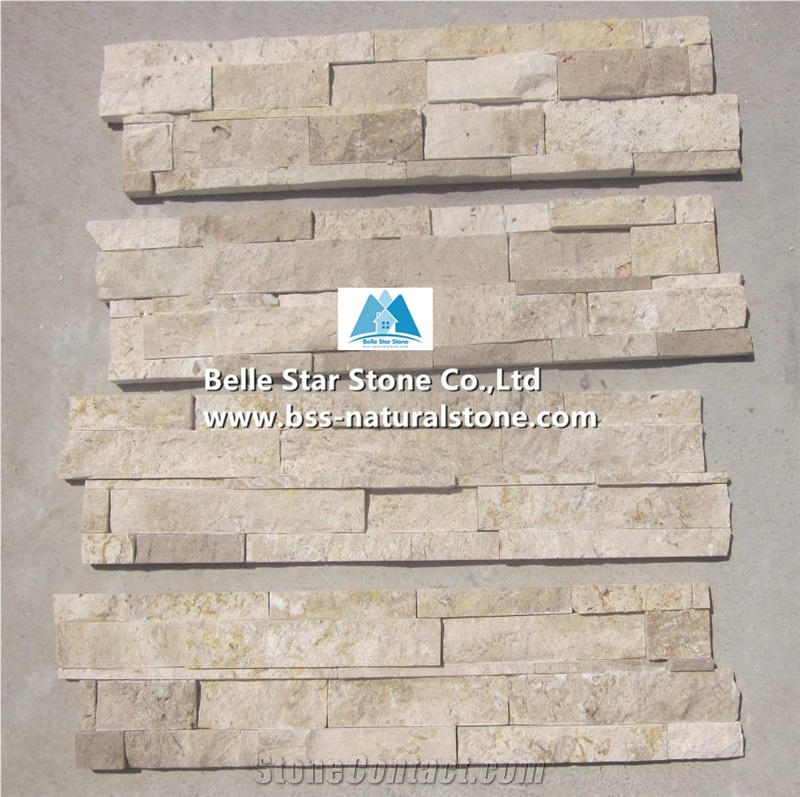 China Travertine Culture Stone,Beige Travertine Z Clad Stone Cladding,Natural Travertine Stacked Stone,Split Face Travertine Ledgestone,Real Travertine Stone Panels,Yellow Travertine Stone Veneer