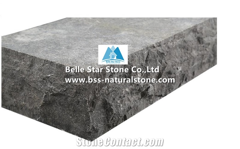 Chinese Blue Limestone Steps,Honed Blue Limestone Stair Treads,Half or 1/4 Bullnose Blue Limestone Staircase,Limestone Stair Riser,Outdoor Landscaping Blue Limestone Stairs,Blue Landscaping Stone