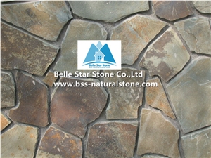 Chinese Multicolor Riven Slate Random Flagstone,Rusty Split Face Slate Irregular Flagstone,Copper Rust Slate Crazy Stone,Autumn Rose Flagstone Patio,Multicolour Slate Flagstone Walkway Pavers