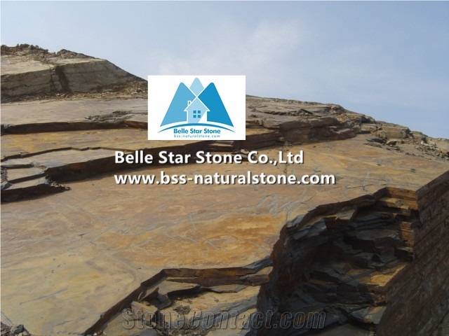 Chinese Multicolor Riven Slate Random Flagstone,Rusty Split Face Slate Irregular Flagstone,Copper Rust Slate Crazy Stone,Autumn Rose Flagstone Patio,Multicolour Slate Flagstone Walkway Pavers