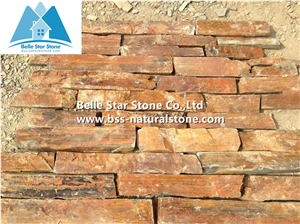 Chinese Multicolour Slate Fieldstone Veneer,Copper Rust Slate Thin Ledgestone,Sunset Slate Random Stone Veneer,Autumn Rose Loose Ledge Stone,Rusty Slate Real Field Stone Cladding