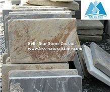 Chinese Multicolour Slate Tumbled Cube Stone,Slate Paving Sets,Copper Rust Slate Driveway Paving Stone,Sunset Slate Courtyard Patios,Autumn Rose Walkway Pavers,Rusty Slate Patio Pavers,Stone Flooring