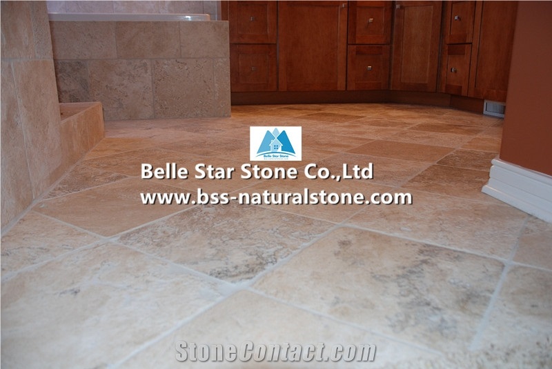 Chinese Variegation Travertine Tiles,Filled Holes Travertine Wall Tiles,Brushed Travertine Floor Tiles,Honed Travertine Paving Stone,Brown Coffee Travertine Patio Stones,China Travertine Pavers