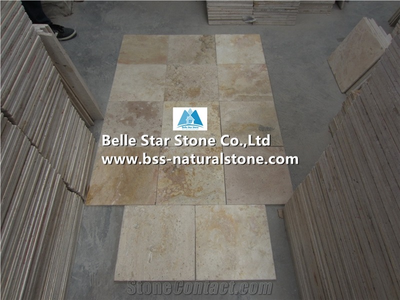 Chinese Variegation Travertine Tiles,Filled Holes Travertine Wall Tiles,Brushed Travertine Floor Tiles,Honed Travertine Paving Stone,Brown Coffee Travertine Patio Stones,China Travertine Pavers